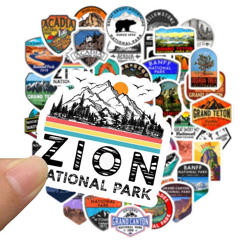 National Park Stickers 50Pcs - Silipac