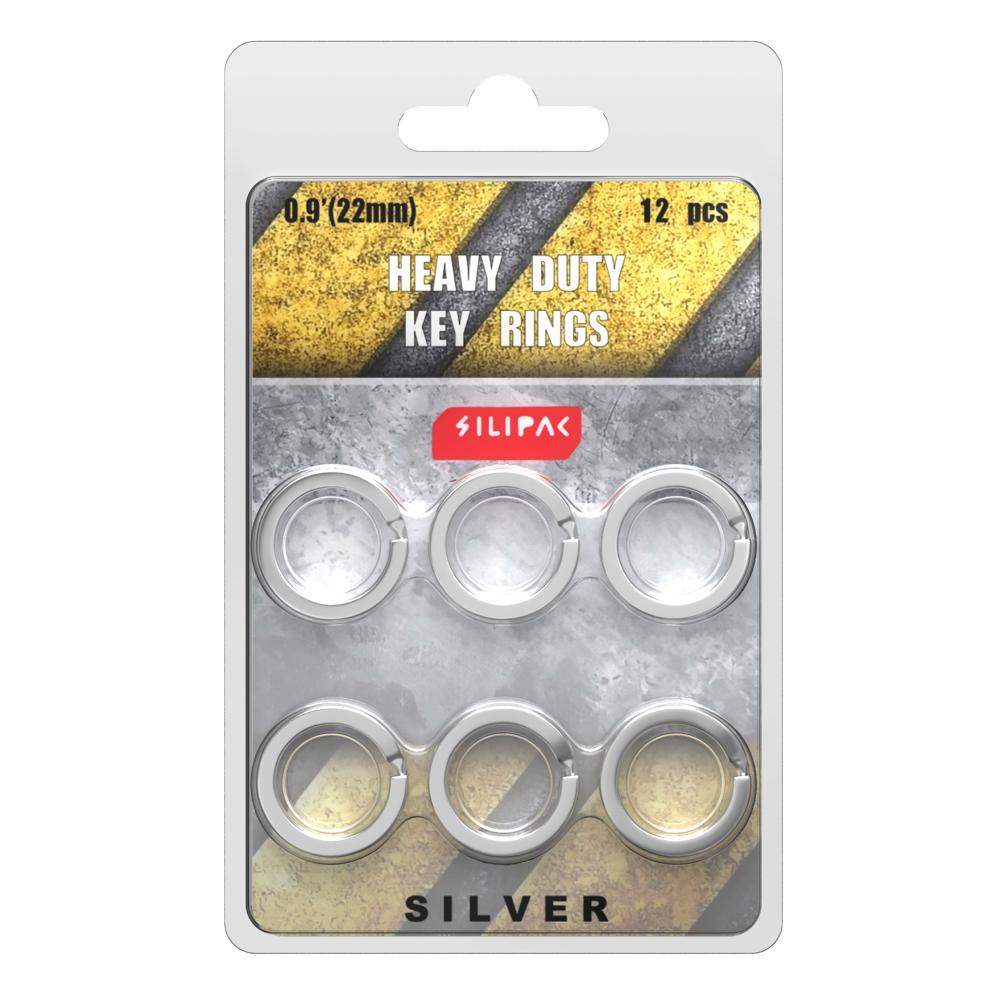 0.8" Metal Keychain Split Rings (Flat Silver)