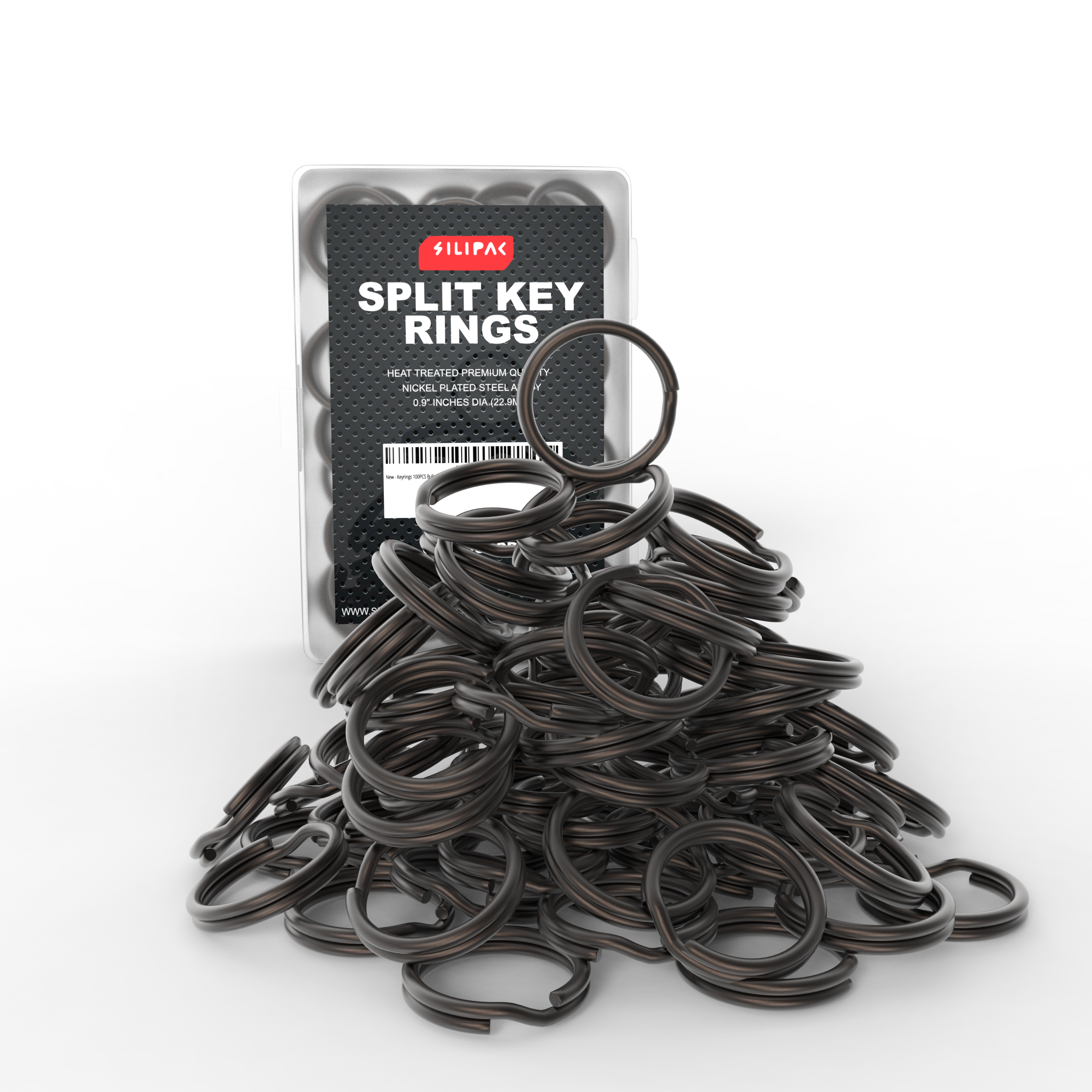 20 MM Nickel Plated Steel Split Key Rings, Wholesale