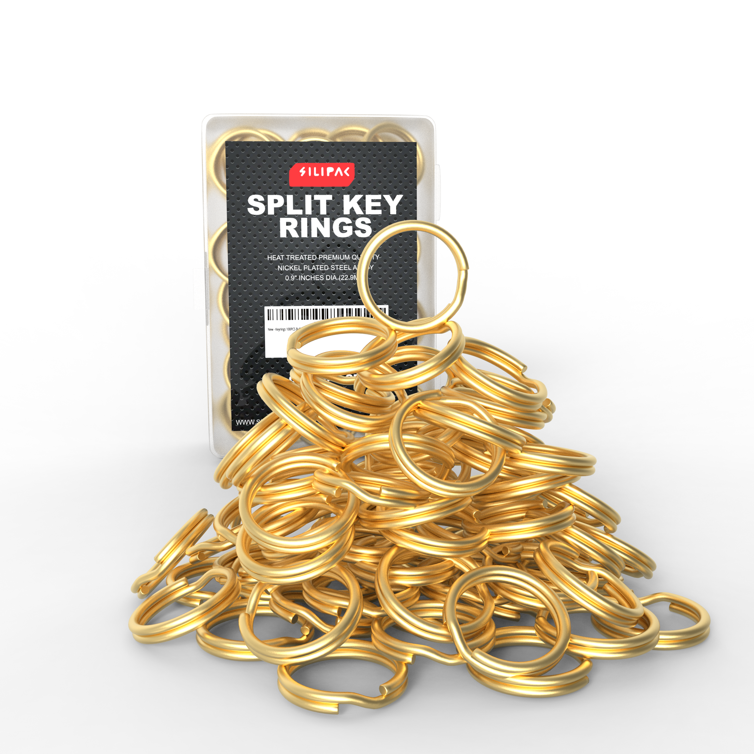 25 Gold Split Key Rings 7/8 Inch - Top Quality Strong Key Ring