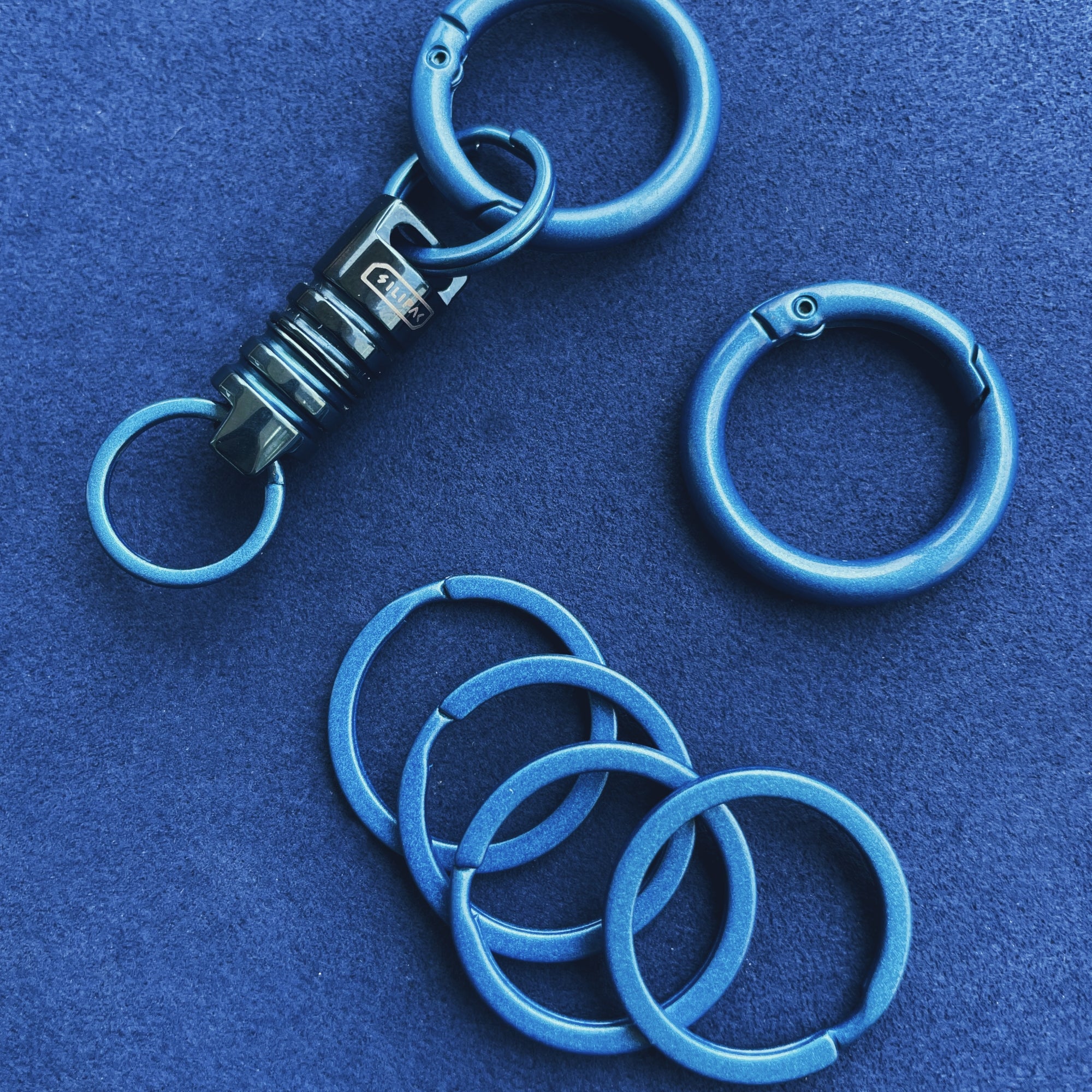 0.8" METAL SPLIT KEY RINGS PVD COATED(12PCS, NAVY BLUE COLOR)