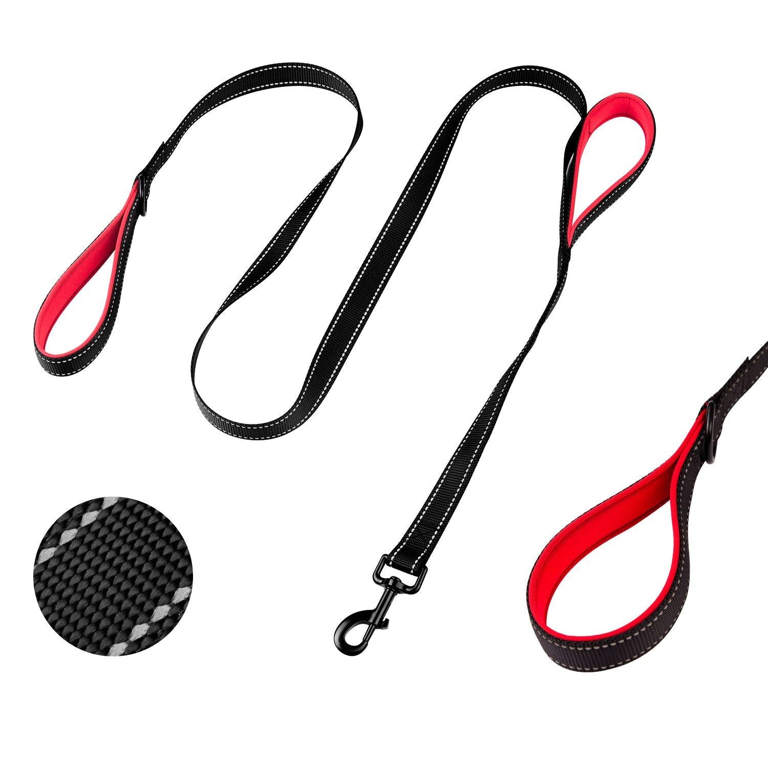 Dog Leash 6ft Adjustable Cord for Walking Traffic Padded Two Handle Retractable - Silipac