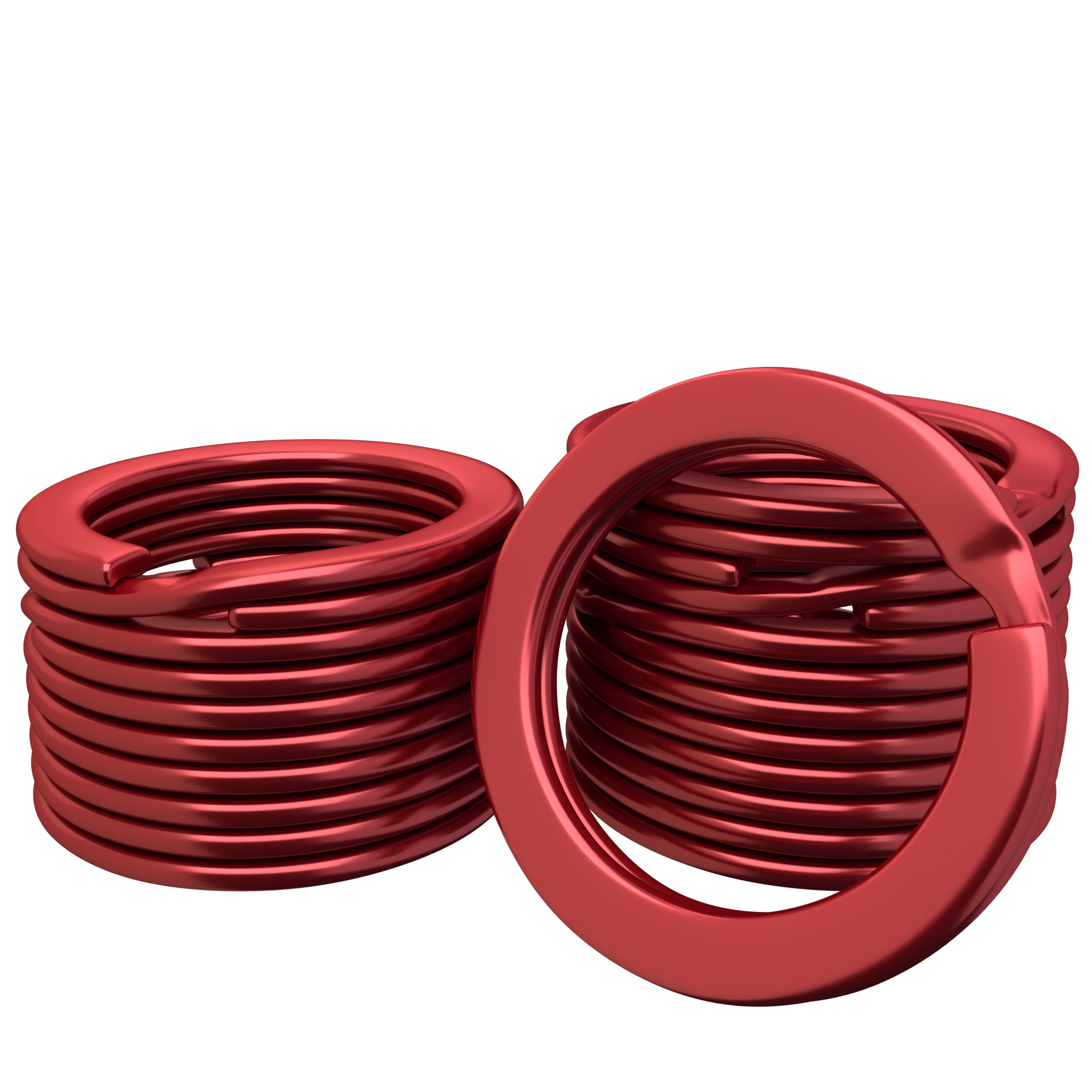 0.8" METAL SPLIT KEY RINGS PVD COATED(12PCS, RED COLOR)