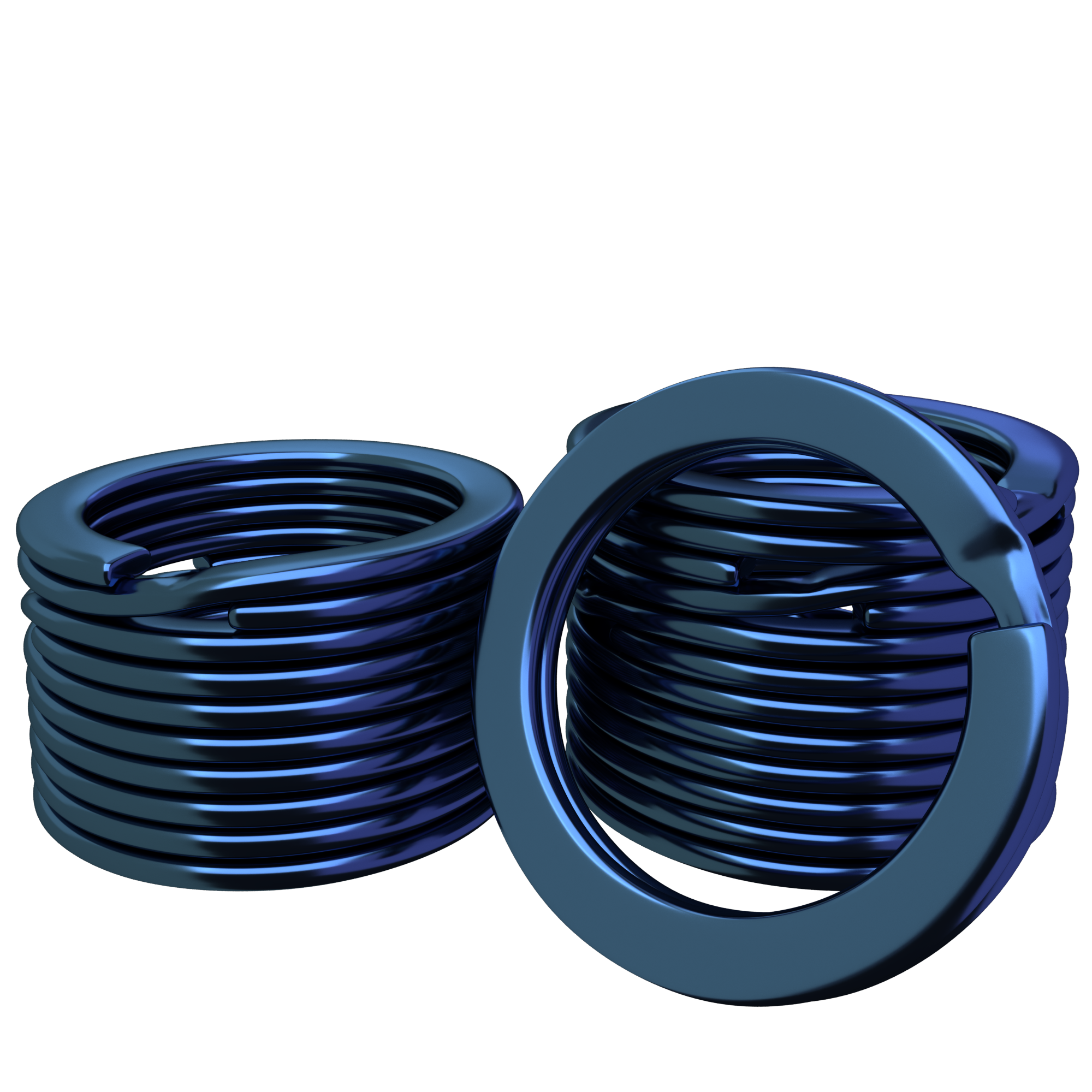 0.8" METAL SPLIT KEY RINGS PVD COATED(12PCS, NAVY BLUE COLOR)