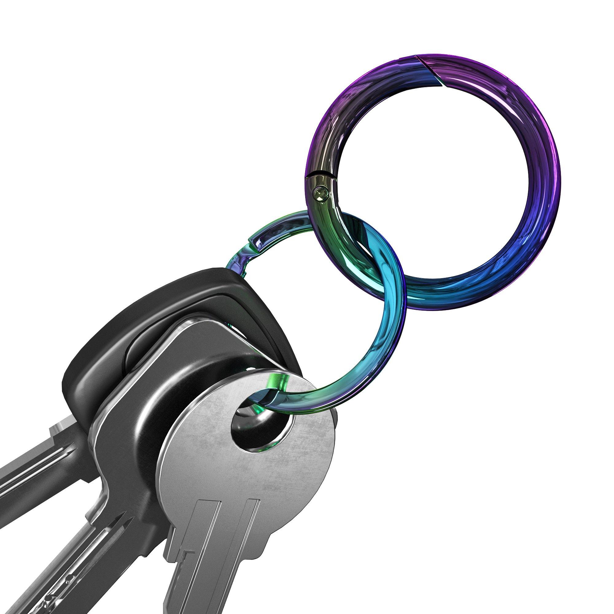 Keychain Kit Rainbow Color(2x Circle Carabiner + 4x Key rings) - Silipac
