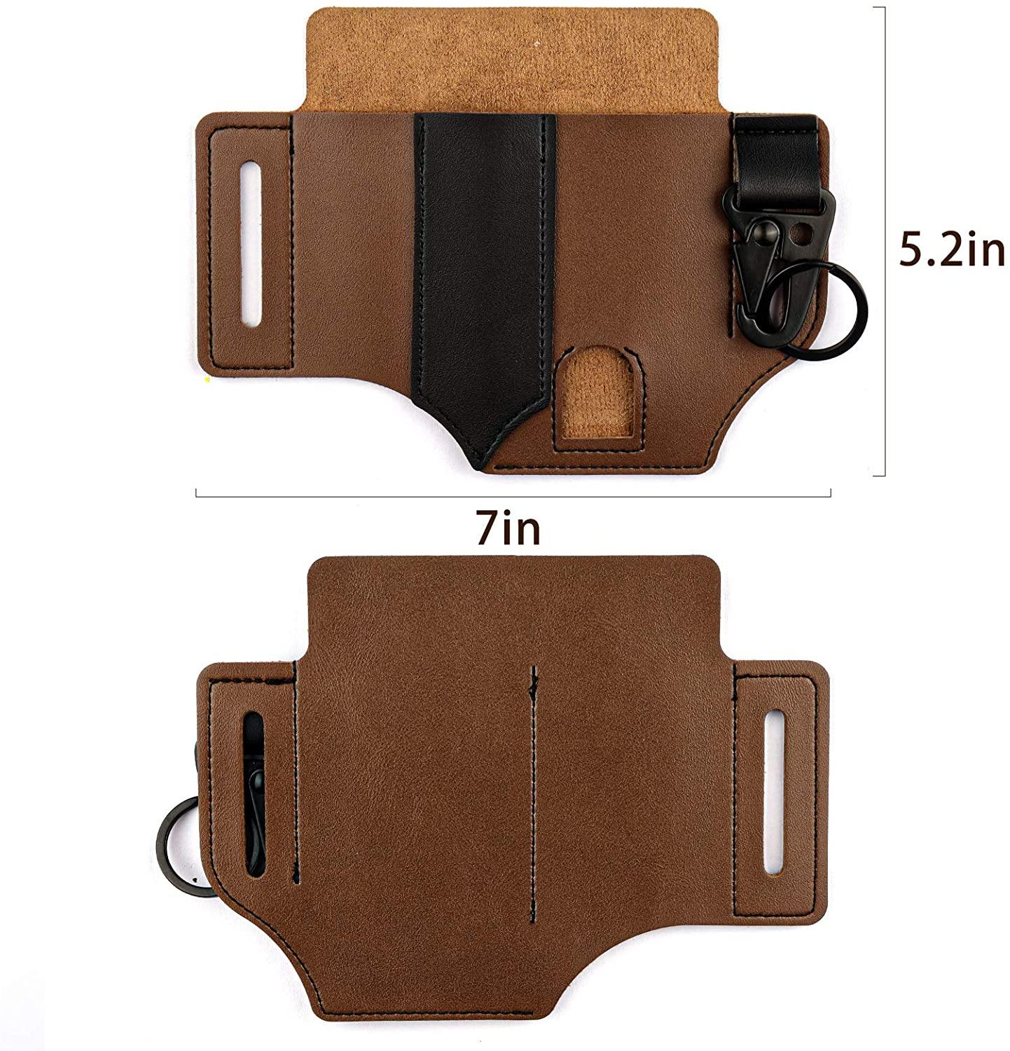 EDC Belt Leather Pouch Brown - Silipac